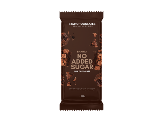 Star Chocolates® No Added Sugar Milk Chocolate 200g Baking Block